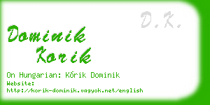 dominik korik business card